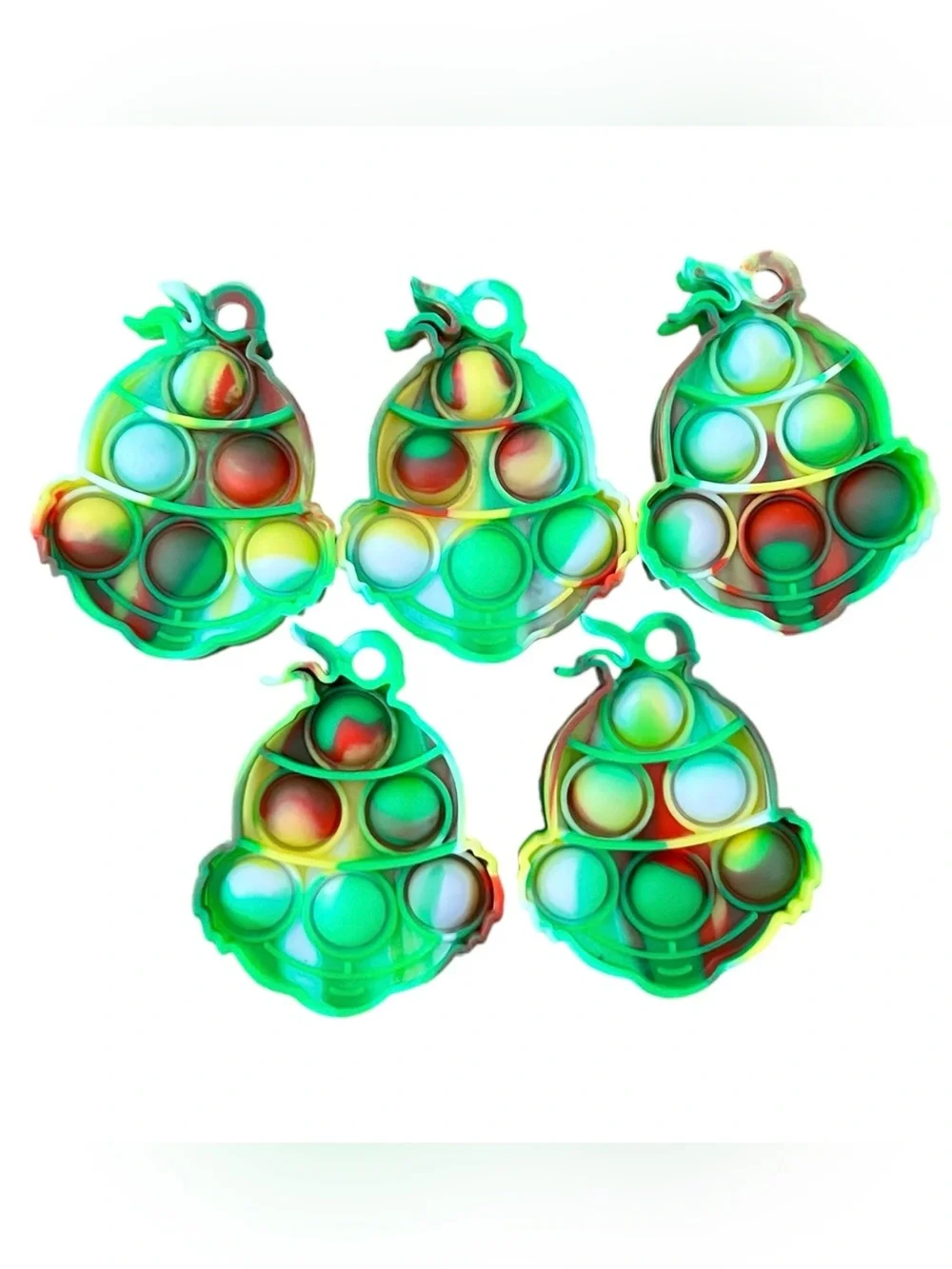 44 Assorted Holiday Silicone Pop-It Fidget Toys - Multi-Color